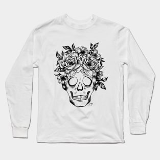 Floral Skull Long Sleeve T-Shirt